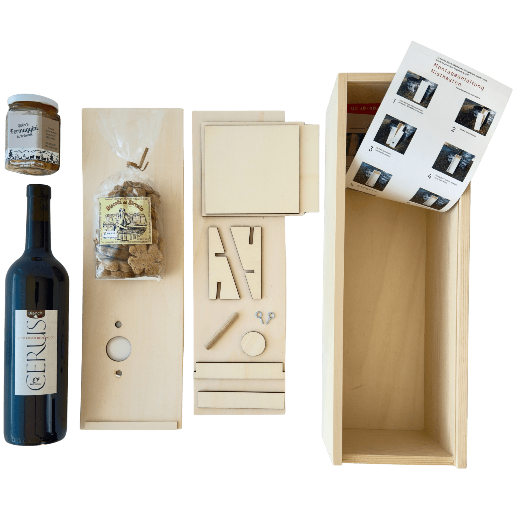 Weinkisten-Vogelhaus Geschenkset